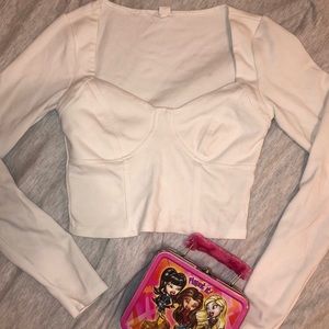 GARAGE White Corset Crop Top